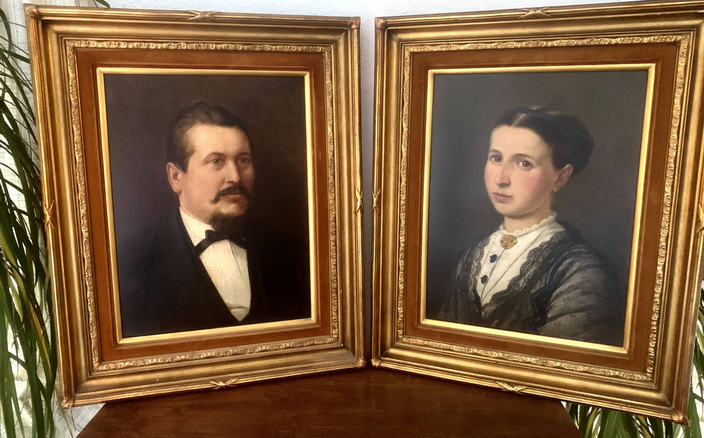 Pair of 19th Century Portraits by Herman Ludwig Heubner
