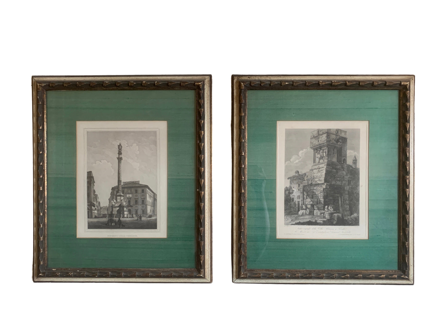 Pair of Roman Architectural Etchings by Giovanni Cottafavi