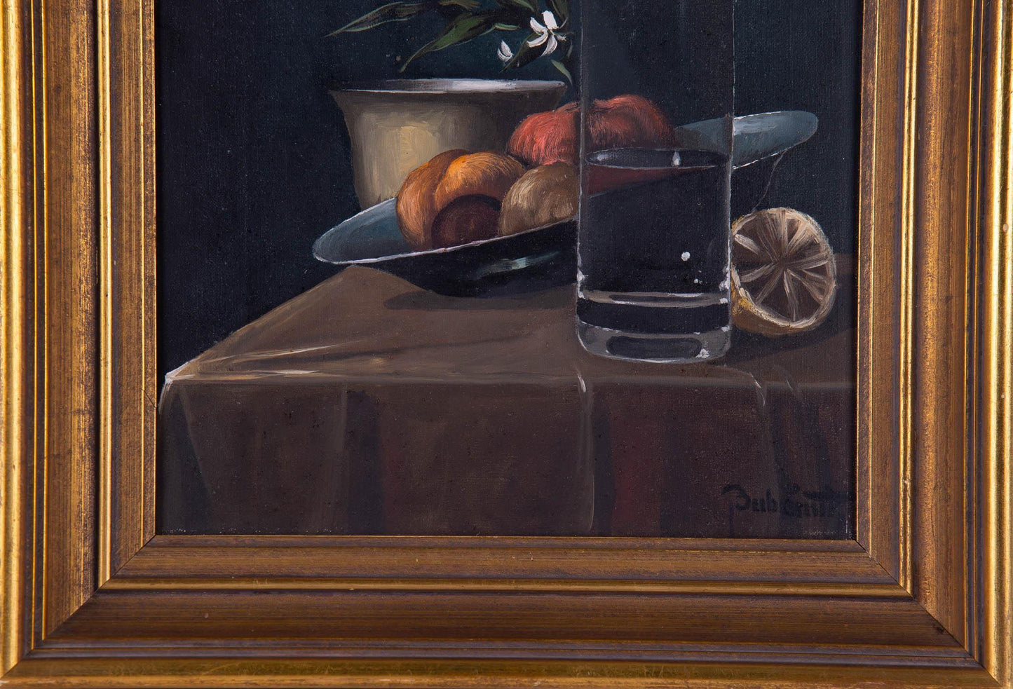 Early 20th Century Tabletop Still Life Oil Painting, Framed