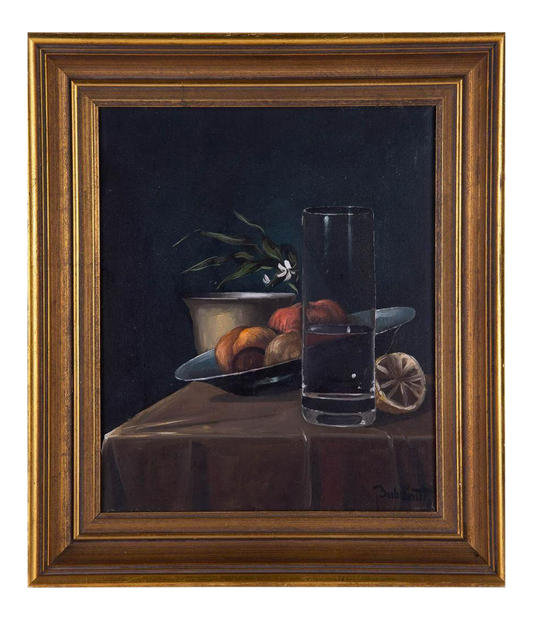 Early 20th Century Tabletop Still Life Oil Painting, Framed