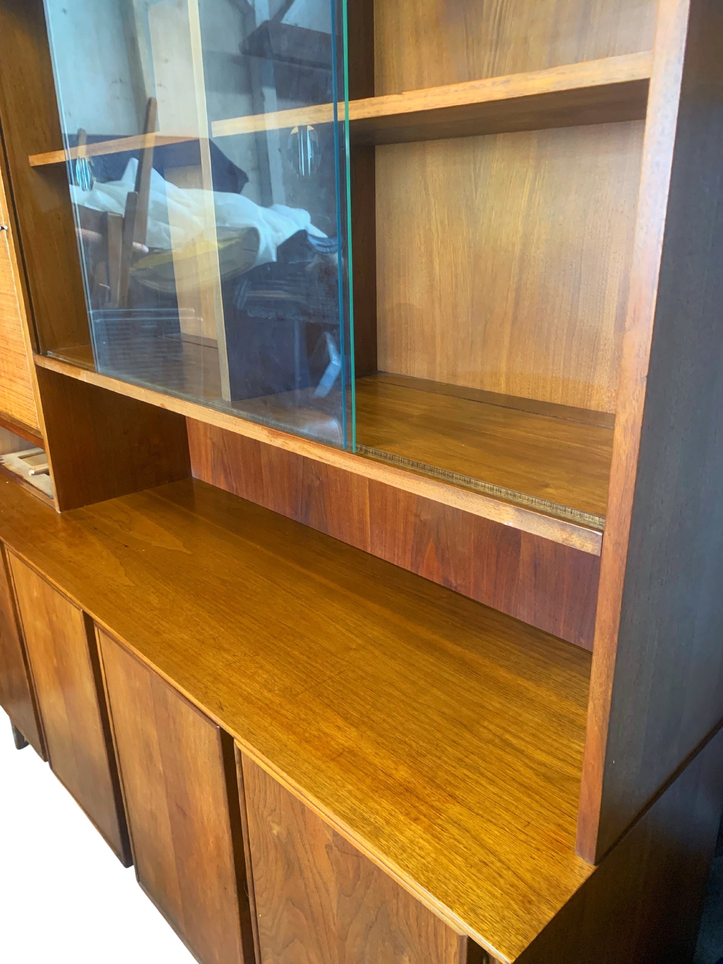 American of Martinsville Credenza with Display Cabinet